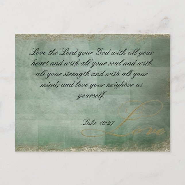 Love Vintage Bible Quote Postcard (Front)