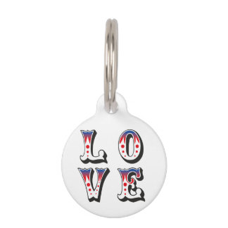 Love - Vintage Circus Carnival Style Pet Tag