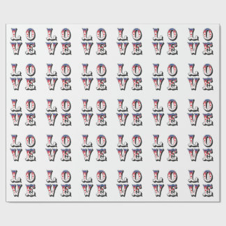 Love - Vintage Circus Carnival Style Wrapping Paper