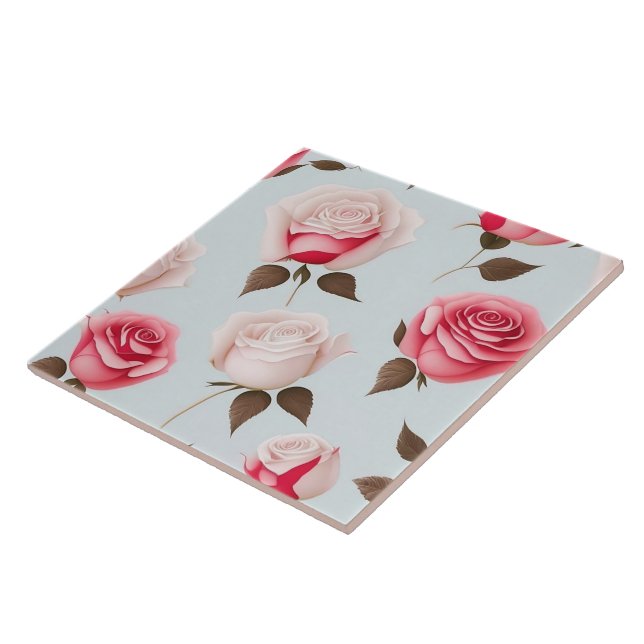 Love Vintage Trendy Rose Collection Tile (Side)