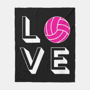 Love Volleyball Girls Birthday Gift Graphic Fleece Blanket