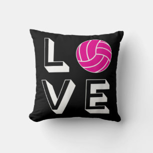 Love Volleyball Girls Birthday Gift Graphic  Throw Pillow