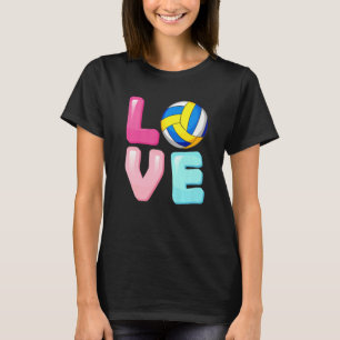 Love Volleyball Player Team Fan Girls Womens T-Shirt