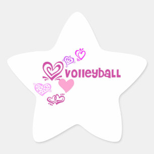 Love Volleyball Star Sticker
