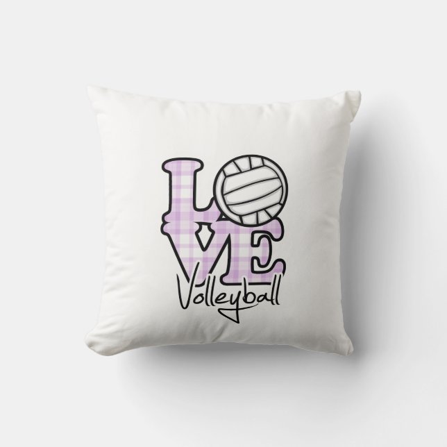 Love Volleyball Throw Pillow (Front)