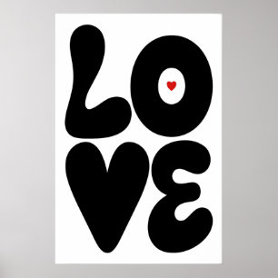 Love Wall Graphic Black and White Print (Matte