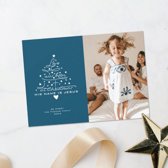 Love Was Born Tree Christmas Card (Creator Uploaded)