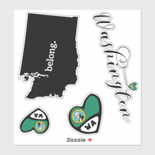 Love Washington, 3 Designs, Die Cut Stickers