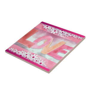 Love:WaterColor Ceramic Tile
