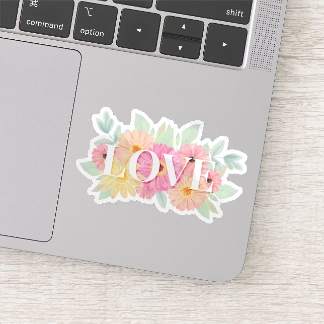 Love watercolor floral sticker (Detail)