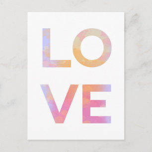 Love, watercolor postcard
