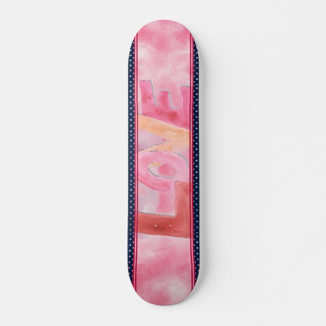 Love:WaterColor Skateboard (Front)