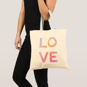 Love, Watercolor. typographic design Tote Bag