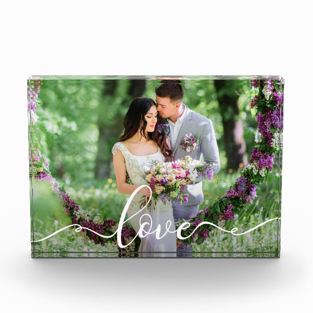 Love Wedding Bride and Groom Photo Block (Front)