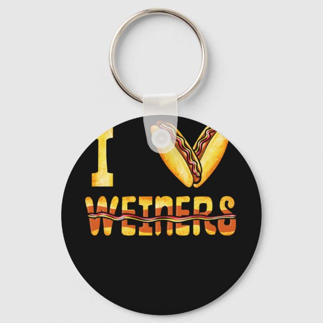 Love Weiners Hotdogs Wiener Sausage Hot Dog Lover Keychain (Front)