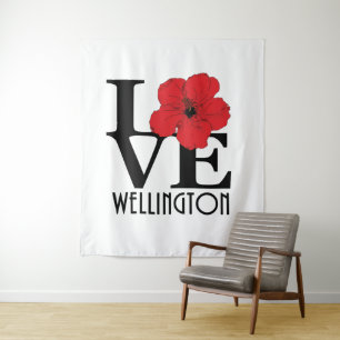 LOVE Wellington Red Hibiscus Tapestry