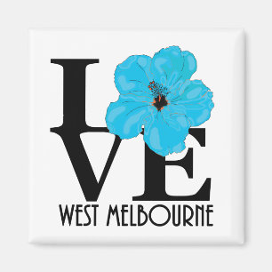 LOVE West Melbourne (blue hibiscus) Magnet