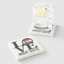 LOVE Wheat Ridge Colorado Stone Coaster