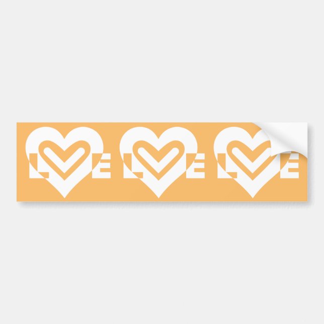 Love White and Orange Bumper Sticker (Front)