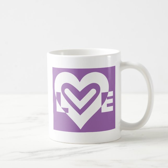 Love White and Purple Coffee Mug (Right)
