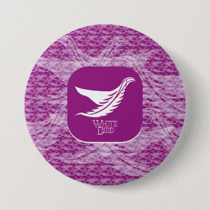 LOVE WHITE BIRD BY MASANSER 3 INCH ROUND BUTTON