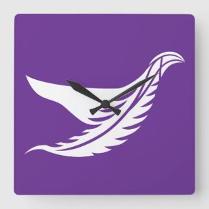 LOVE WHITE BIRD BY MASANSER SQUARE WALL CLOCK