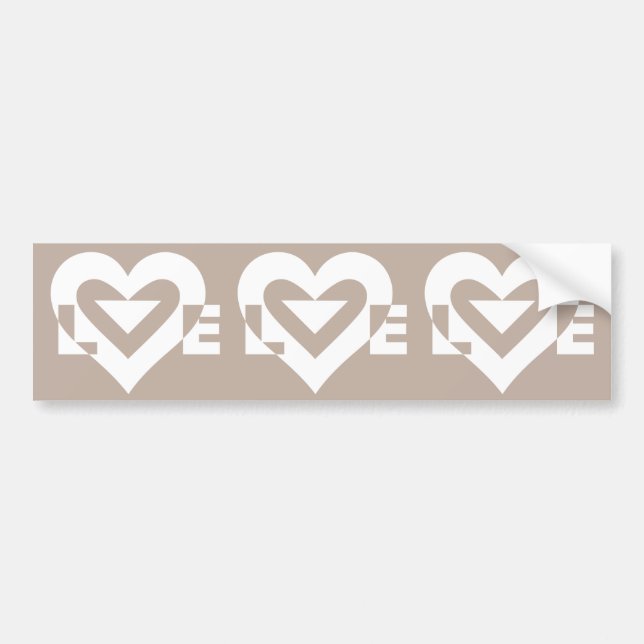 Love White on Grey Bumper Sticker (Front)