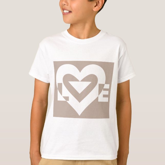 Love White on Grey T-Shirt (Front)