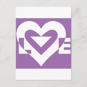 Love White on Purple Postcard