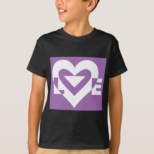 Love White on Purple T-Shirt (Front)