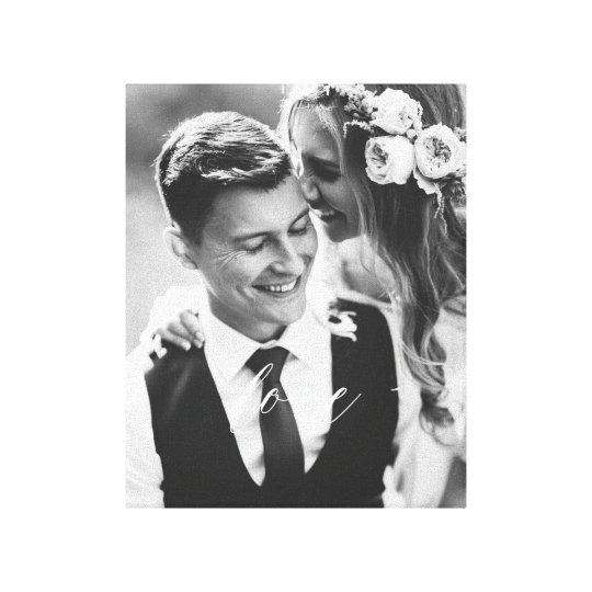 LOVE White Overlay Gift Photo Canvas