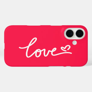 Love white text on pink iPhone 16 case