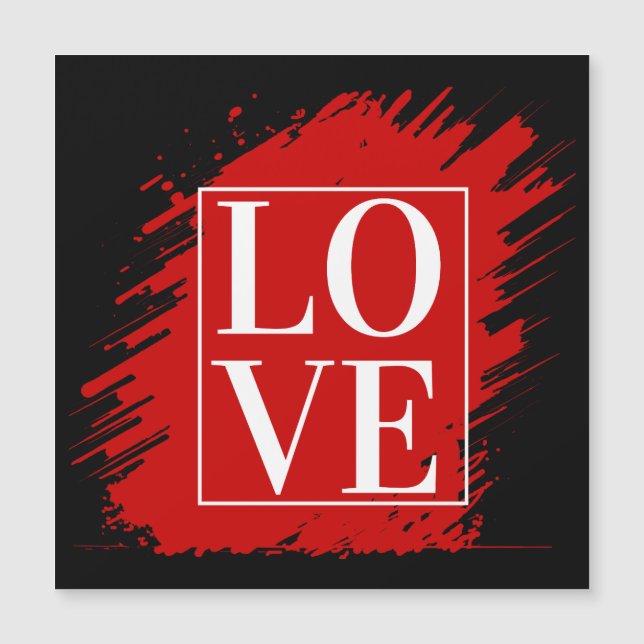 LOVE WHITE TYPOGRAPHY RED ART (Front)