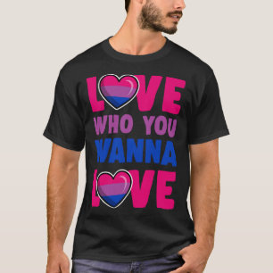 Love Who You Wanna Love Bisexual Pride Flag Heart  T-Shirt