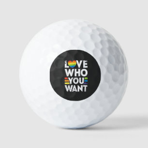 Love Who You Want LGBT Pride Month Golf Balls