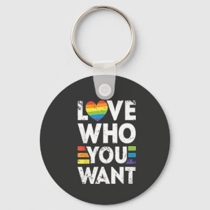 Love Who You Want LGBT Pride Month  Keychain