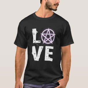 Love Wicca TShirt with Pentagram for Wiccan Pagan 