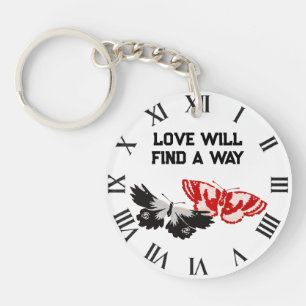 Love Will Find A Way With Vintage Butterflies Keychain
