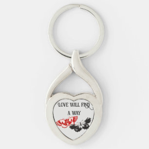 Love Will Find A Way With Vintage Butterflies Keychain