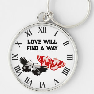 Love Will Find A Way With Vintage Butterflies Keychain