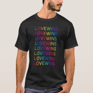 Love Will Win LGBTQ Rainbow Flag  LGBTQIA+ Pride M T-Shirt