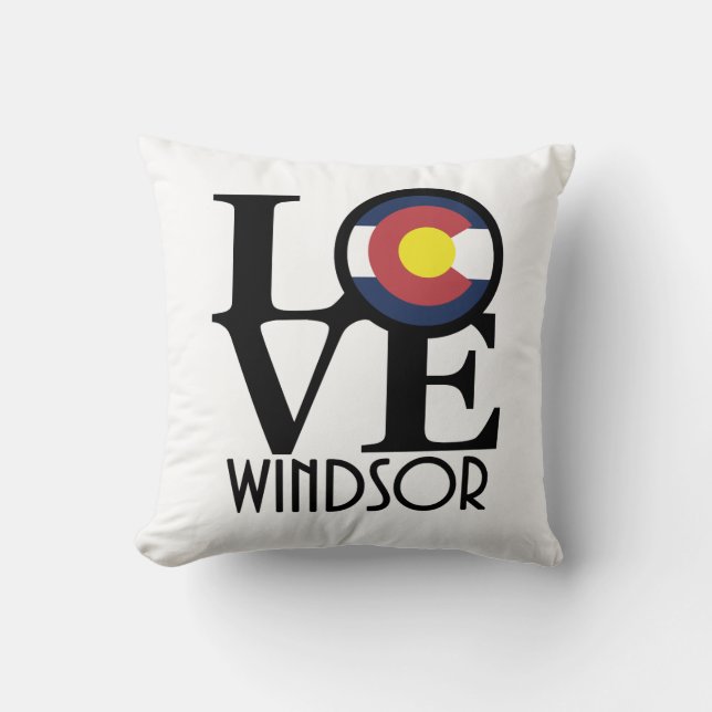 LOVE Windsor Colorado Throw Pillow (Front)