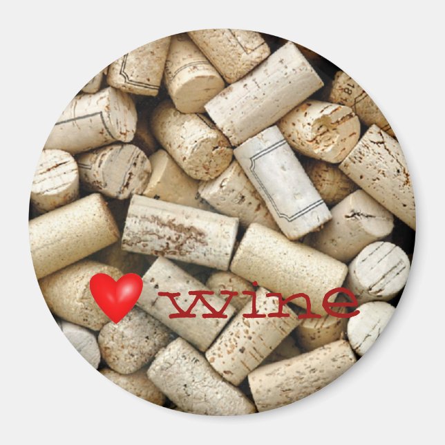 Love Wine Corks Magnet (Front)