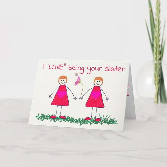 LOVE & WINE SHARE WITH YOU **SISTER** ON BIRTHDAY CARD (Front)