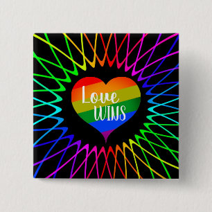 Love Wins 2 Inch Square Button