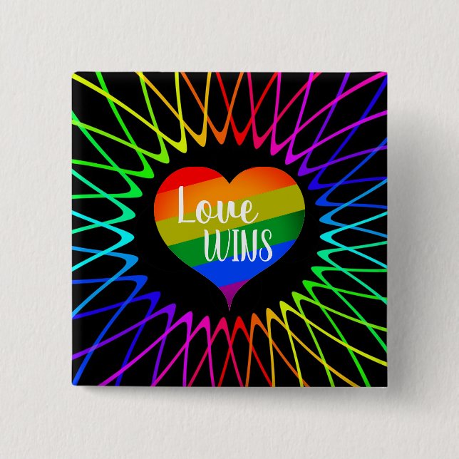 Love Wins 2 Inch Square Button (Front)