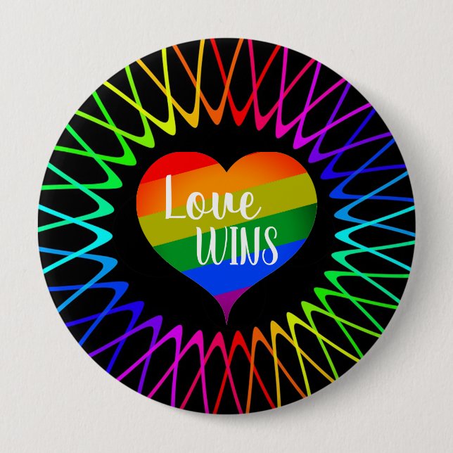 Love Wins 4 Inch Round Button (Front)