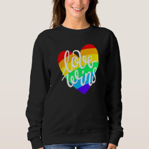 Love Wins Ally Dad Mom Boy Girl Rainbow Sweatshirt