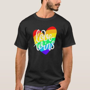 Love Wins Ally Dad Mom Boy Girl Rainbow T-Shirt
