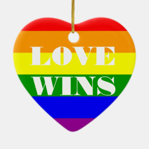 Love Wins and First Christmas Ceramic Ornament